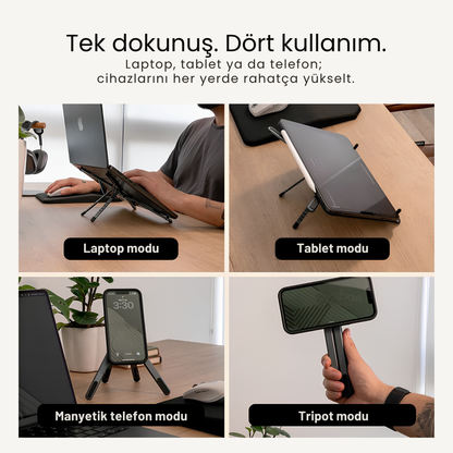 Levio Arc — 4'ü 1 Arada Katlanabilir Manyetik Stand